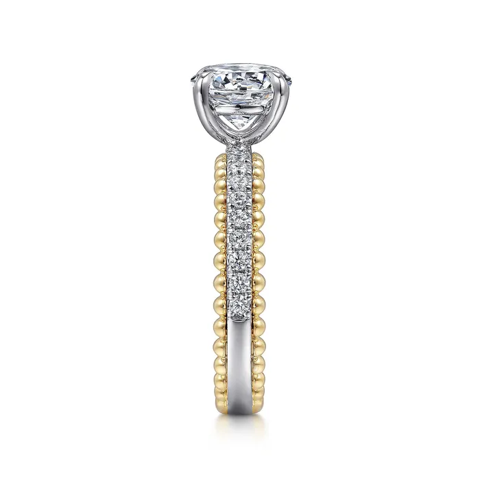 GABRIEL CO Rings Gabriel Bujukan Collection 14K White Yellow Gold 026ctw 4 Prong Style Diamond SemiMount Engagement Ring