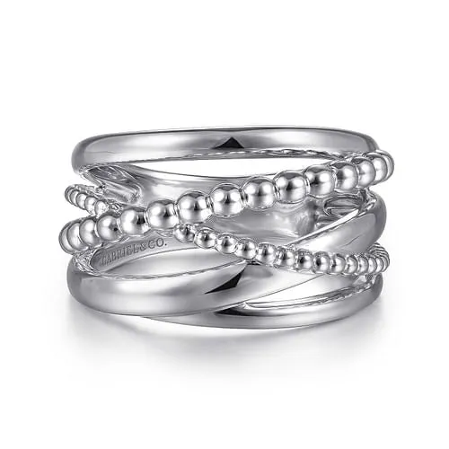 GABRIEL CO Rings Gabriel Sterling Silver Criss Cross Bujukan Style Ring