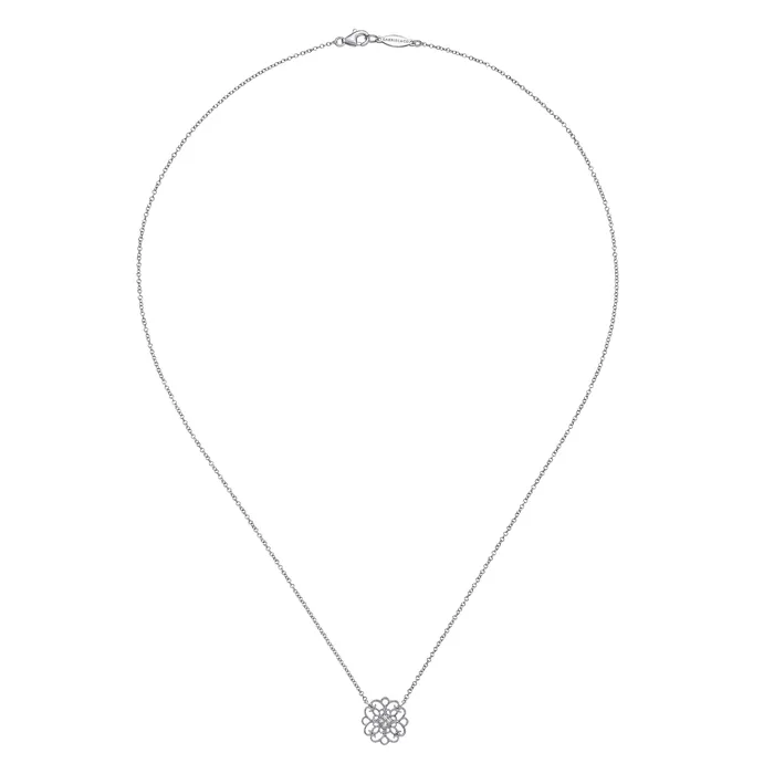 Gabriel Sterling Silver 004ctw Vintage Style Sapphire Necklace GABRIEL CO Necklaces Gabriel Sterling Silver 004ctw Vintage Style Sapphire Necklace GABRIEL CO Necklaces