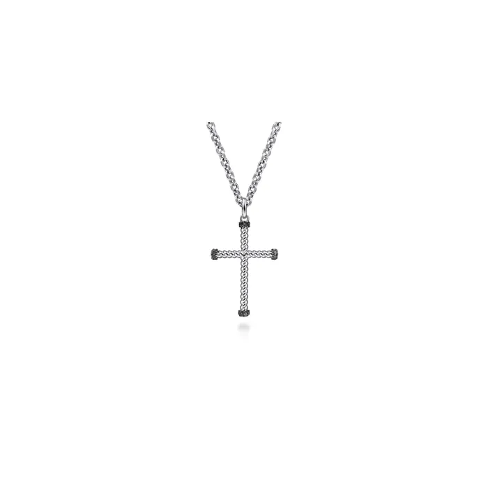 Gabriel Sterling Silver 019ctw Cross Style Spinel Necklace GABRIEL CO Necklaces