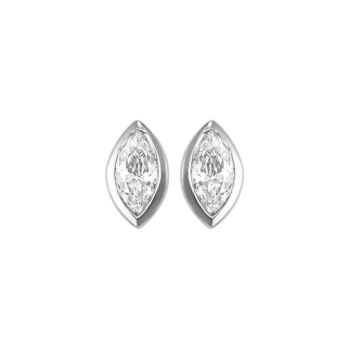 GEMS ONE CORPRATION 14K White Gold 17ctw Marquise Bezel Style Diamond Earrings Earrings GEMS ONE CORPRATION 14K White Gold 17ctw Marquise Bezel Style Diamond Earrings Earrings