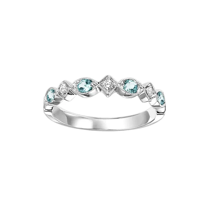 GEMS ONE CORPRATION Rings 10K White Gold 21ctw Vintage Style Diamonds and Topaz Ring GEMS ONE CORPRATION Rings 10K White Gold 21ctw Vintage Style Diamonds and Topaz Ring