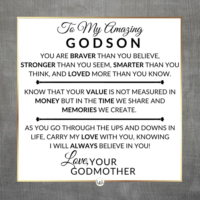 Gift For My Godson From Godmother Carry My Love With You Mens Braided Leather Bracelet Great As A Christmas Gift or A Birthday Present For Him ShineOn Fulfillment Bracelets