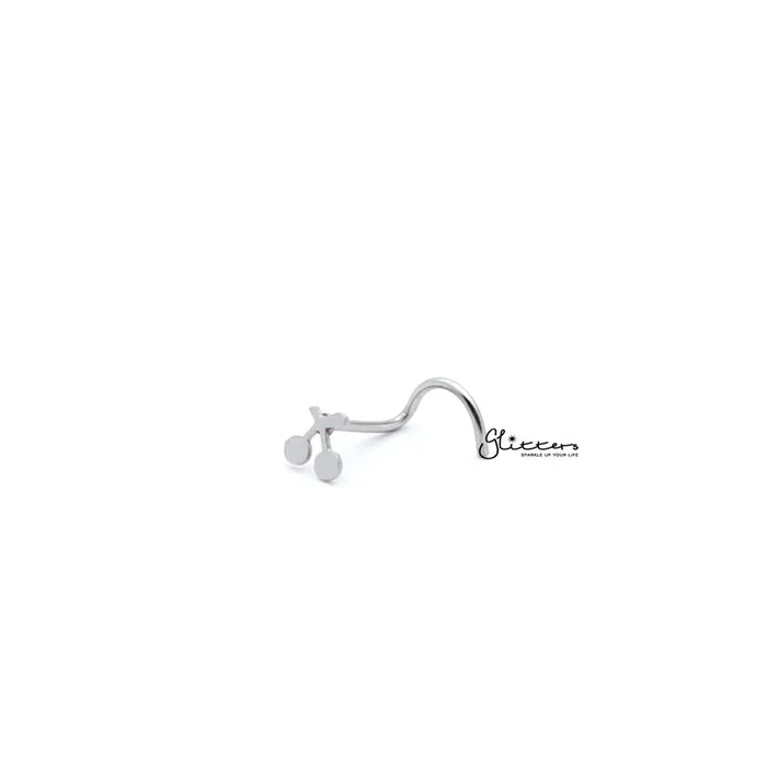 Glitters Earrings 20 Gauge Surgical Steel Cherry Nose ScrewSilver Gold