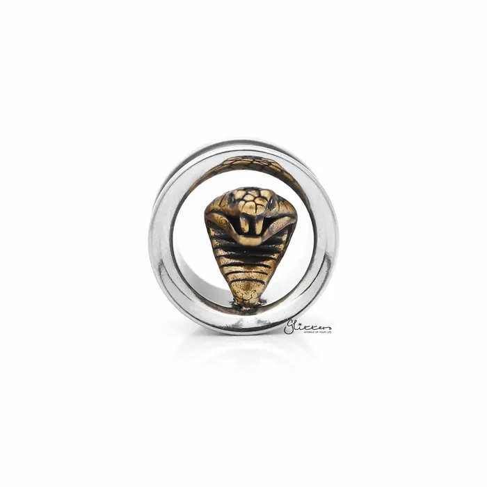 Glitters Earrings Cobra Snake Screw Fit Flesh Tunnel Ear Plug