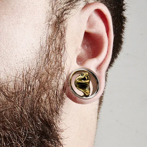Glitters Earrings Cobra Snake Screw Fit Flesh Tunnel Ear Plug