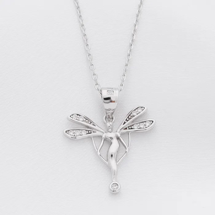 Glitters Necklaces CZ Fairy Sterling Silver Necklace