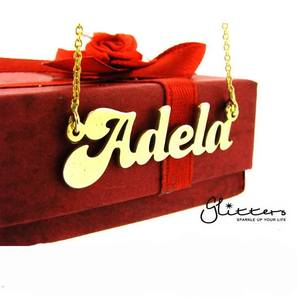 Glitters Necklaces Personalised 24K Gold Plated Sterling Silver Name NecklaceScript 3