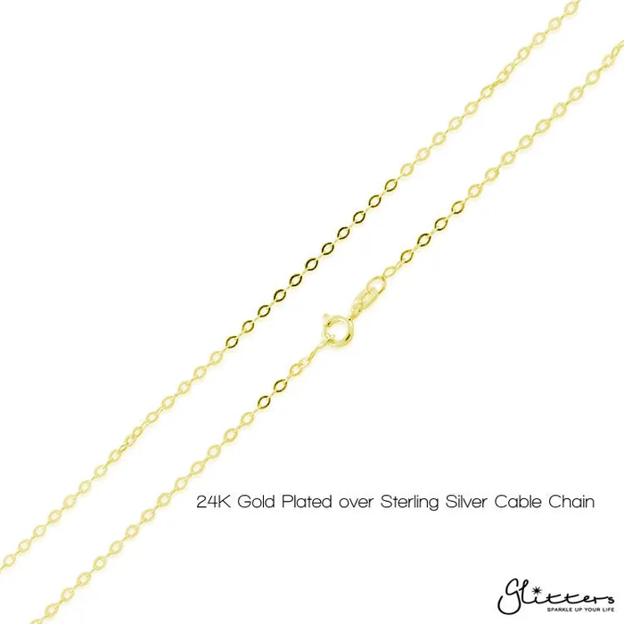 Glitters Necklaces Personalised 24K Gold Plated Sterling Silver Name NecklaceScript 3