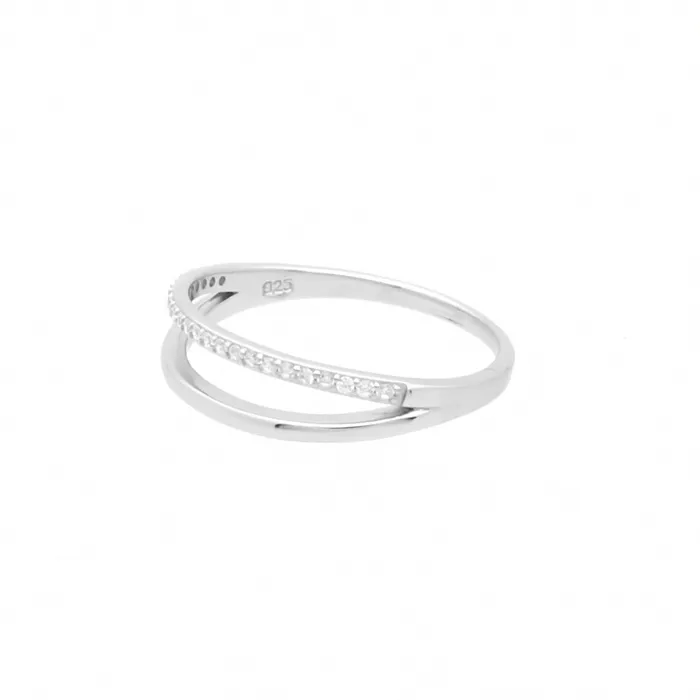 Glitters Rings Double Line Sterling Silver Ring