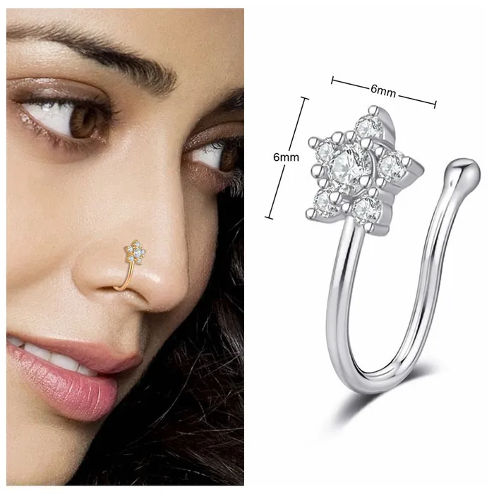 Glitters Rings Star Non Piercing Nose Ring