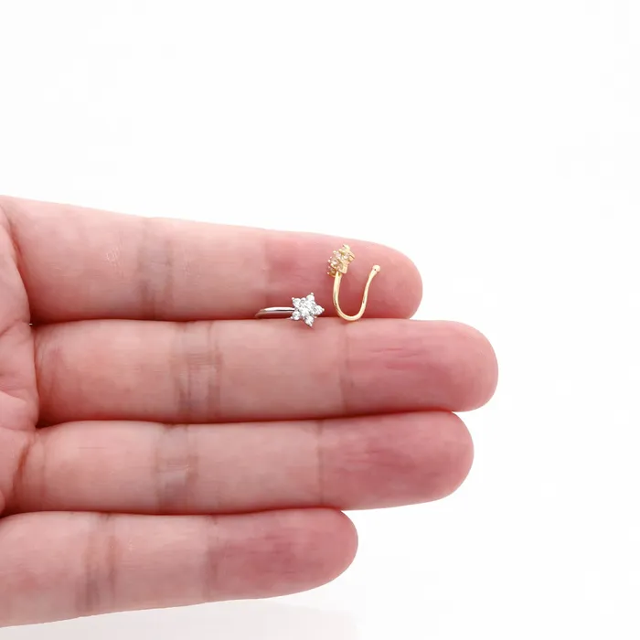 Glitters Rings Star Non Piercing Nose Ring