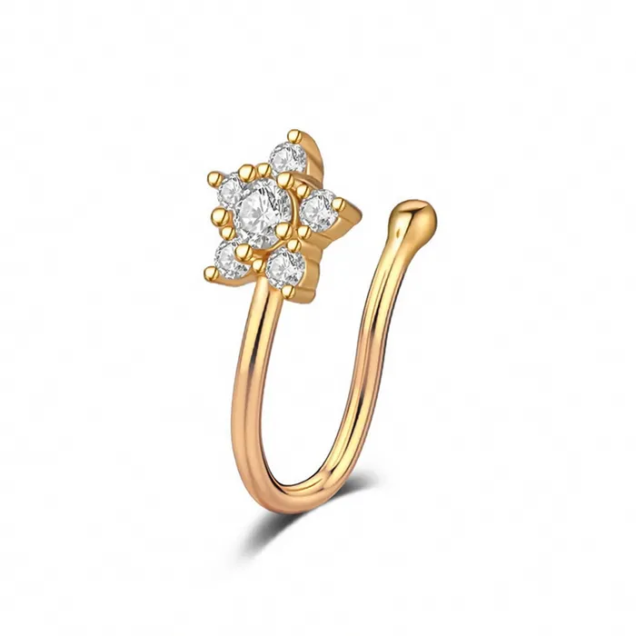 Glitters Rings Star Non Piercing Nose Ring