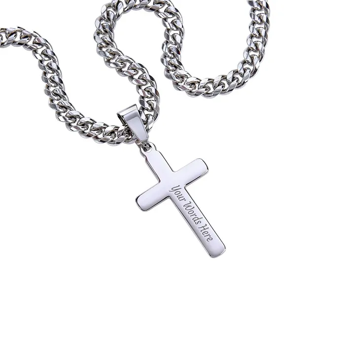 Grandson Gift Numbers 62426 Christian Encouragement Christian Cross Pendant on Mens Chain Necklace Great for Christmas His Birthday Baptism or Confirmation ShineOn Fulfillment Necklaces