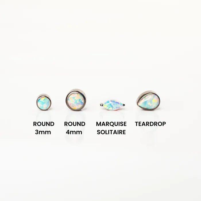 Grayling Earrings Aurora Marquise Solitaire Opal Titanium Flat Back Sleeper Earrings