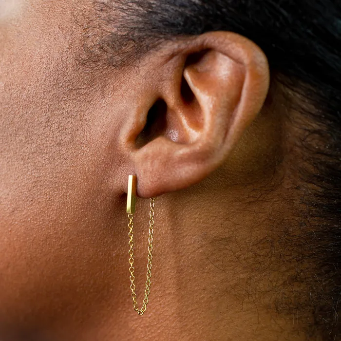 Grayling Earrings Bar Stud Chain Loop Earrings Standard Back Pair