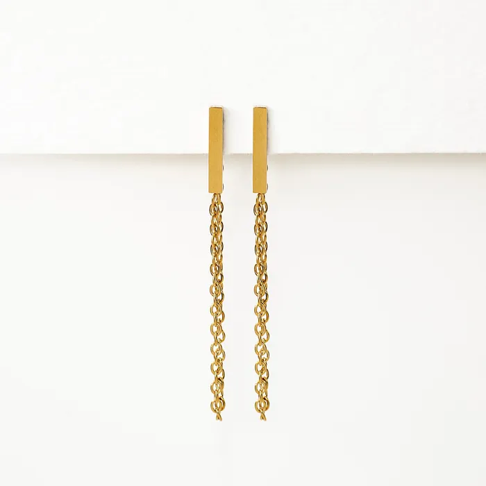 Grayling Earrings Bar Stud Chain Loop Earrings Standard Back Pair