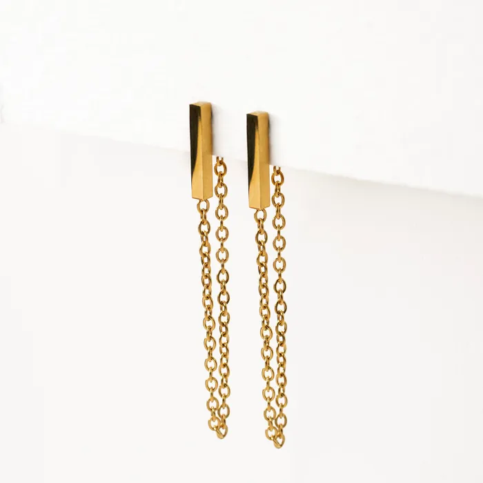 Grayling Earrings Bar Stud Chain Loop Earrings Standard Back Pair
