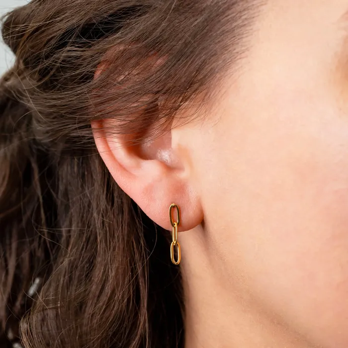 Grayling Earrings Milan Paperclip Chain Drop Stud Earrings Standard Back Pair