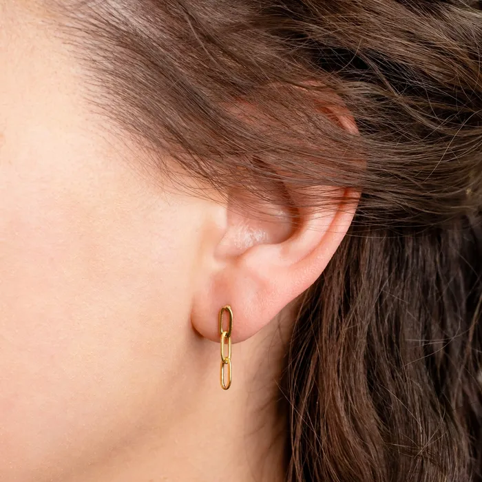 Grayling Earrings Milan Paperclip Chain Drop Stud Earrings Standard Back Pair