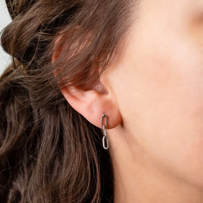 Grayling Earrings Milan Paperclip Chain Drop Stud Earrings Standard Back Pair