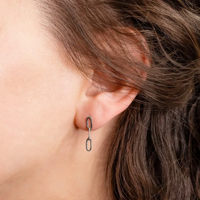 Grayling Earrings Milan Paperclip Chain Drop Stud Earrings Standard Back Pair