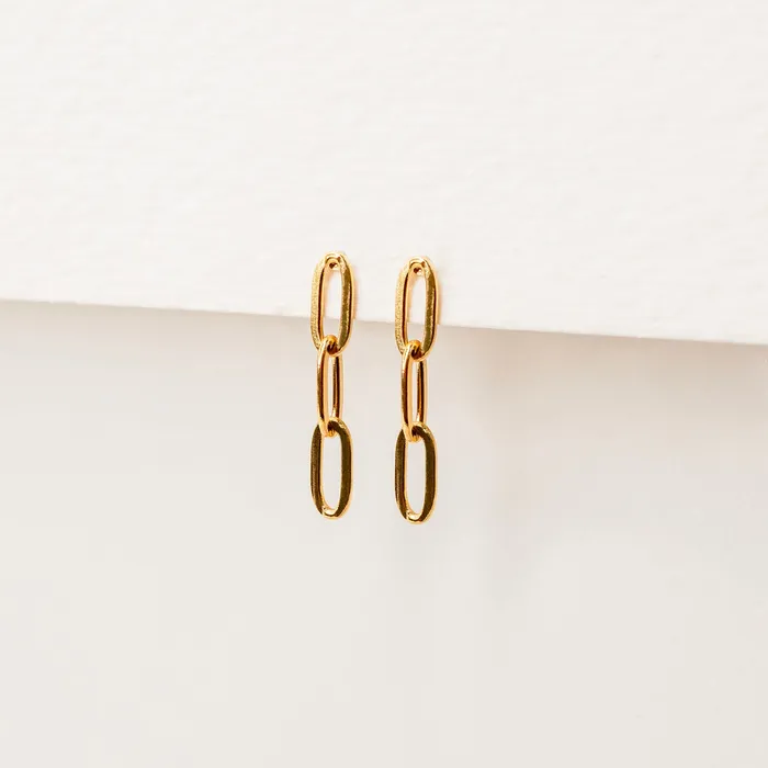 Grayling Earrings Milan Paperclip Chain Drop Stud Earrings Standard Back Pair