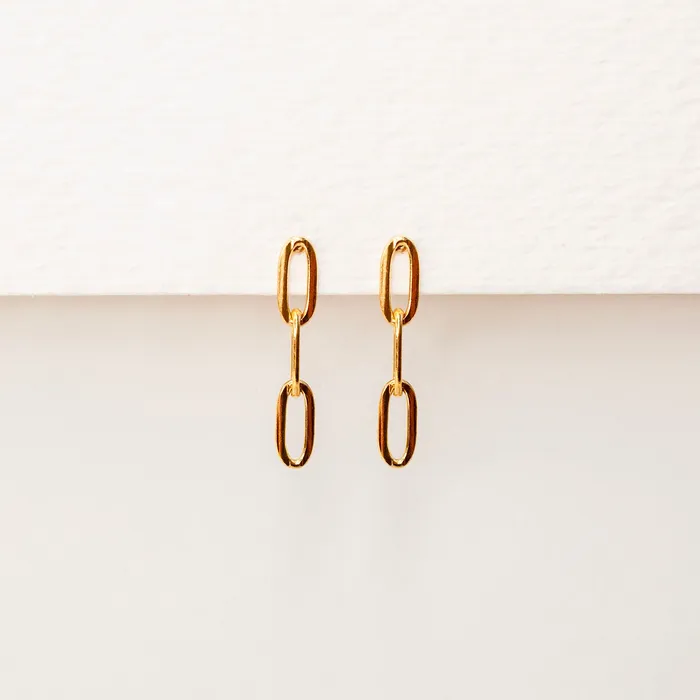 Grayling Earrings Milan Paperclip Chain Drop Stud Earrings Standard Back Pair