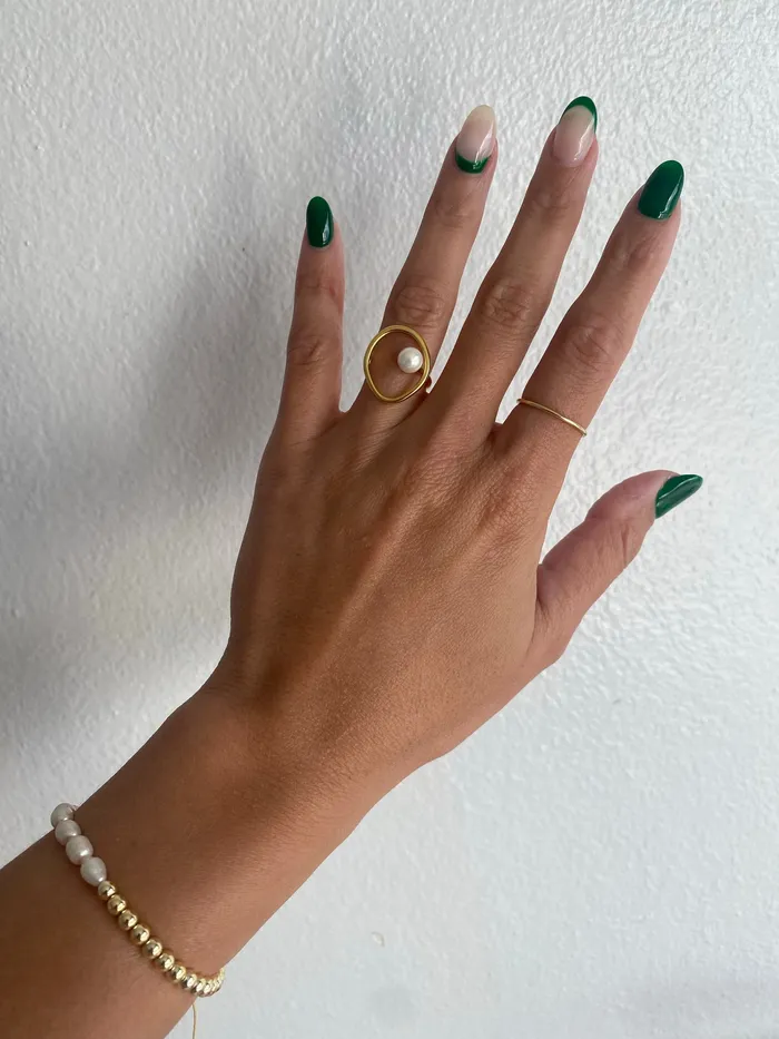 Halo pearl ring pau jewelry Rings