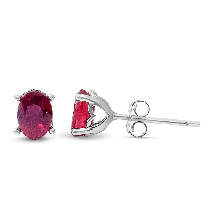 Heart Ruby Stud Earrings Uniquelan Jewelry Earrings