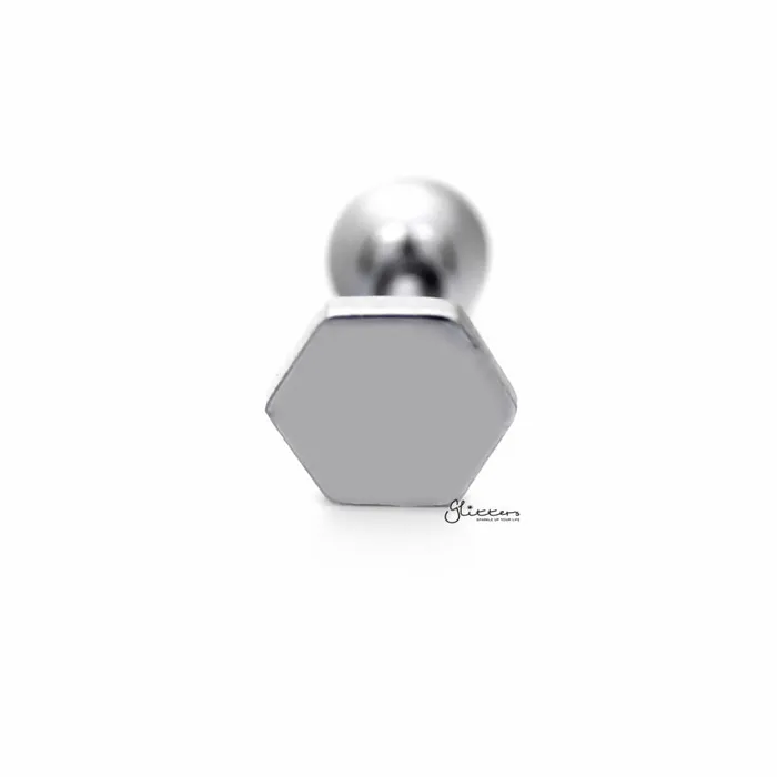 Hexagon Screw Back Tragus Cartilage Earring Stud Glitters Earrings