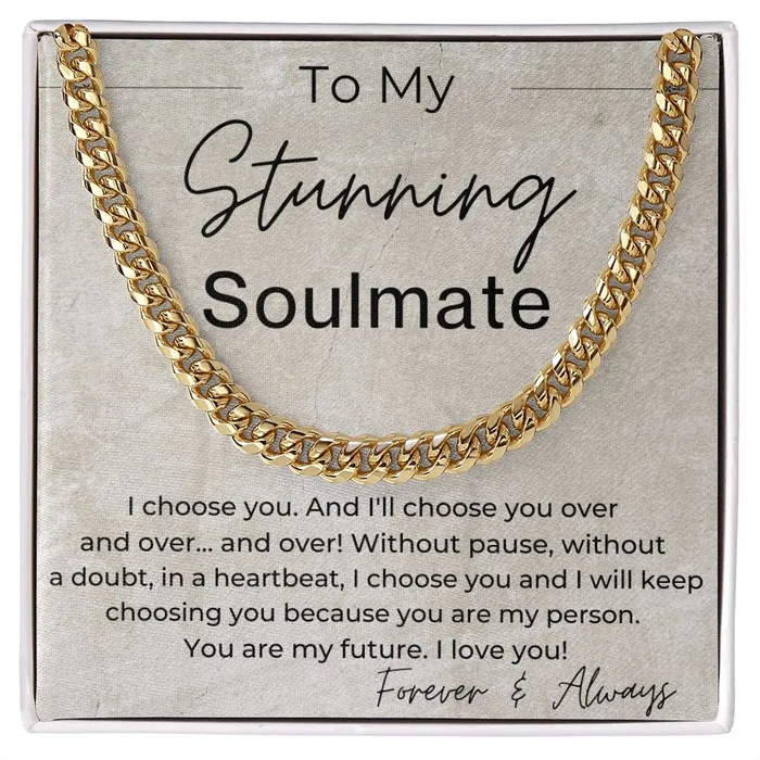 I Choose YOU Without Pause Gift for Soulmate Linked Chain Necklace ShineOn Fulfillment Necklaces I Choose YOU Without Pause Gift for Soulmate Linked Chain Necklace ShineOn Fulfillment Necklaces