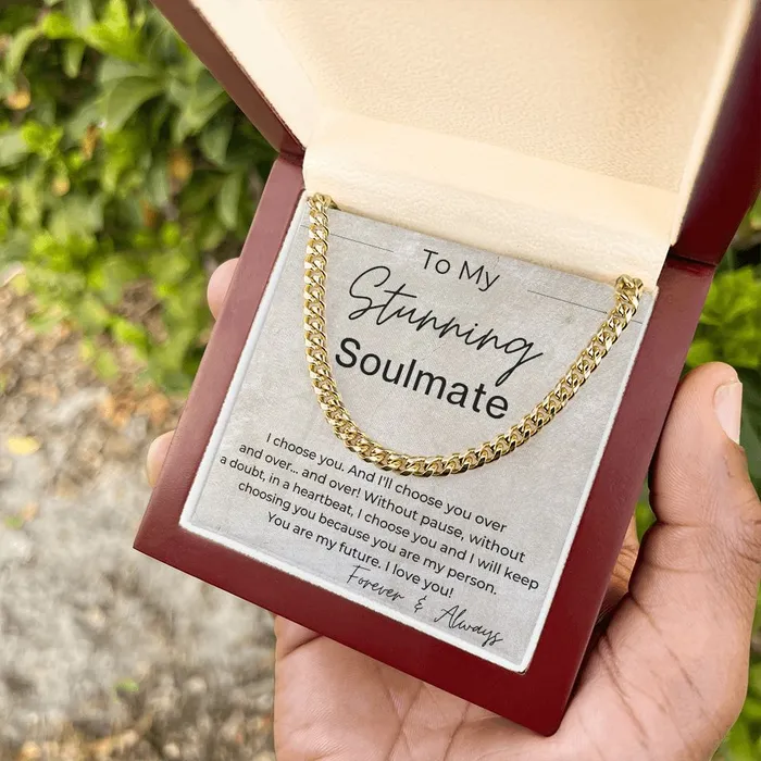 I Choose YOU Without Pause Gift for Soulmate Linked Chain Necklace ShineOn Fulfillment Necklaces