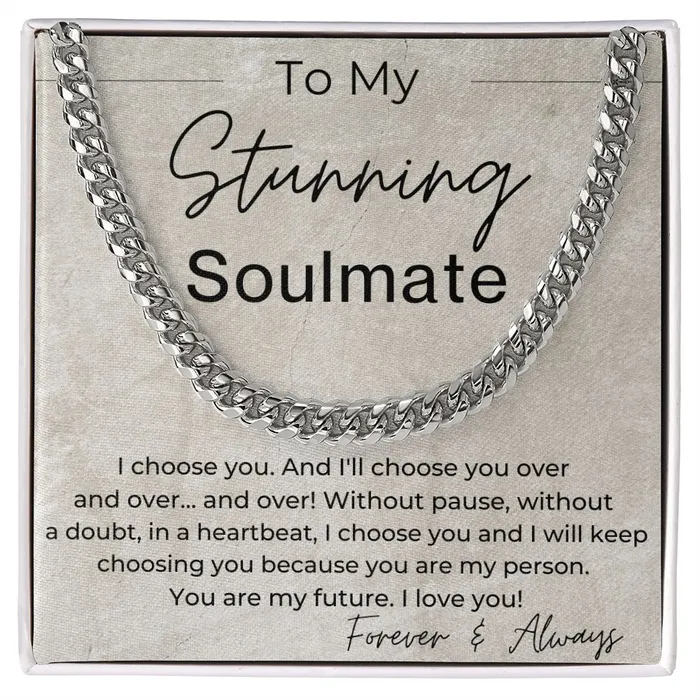 I Choose YOU Without Pause Gift for Soulmate Linked Chain Necklace ShineOn Fulfillment Necklaces