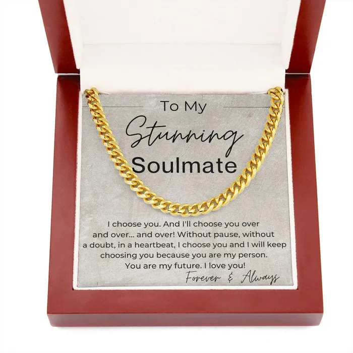 I Choose YOU Without Pause Gift for Soulmate Linked Chain Necklace ShineOn Fulfillment Necklaces