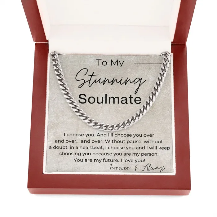I Choose YOU Without Pause Gift for Soulmate Linked Chain Necklace ShineOn Fulfillment Necklaces