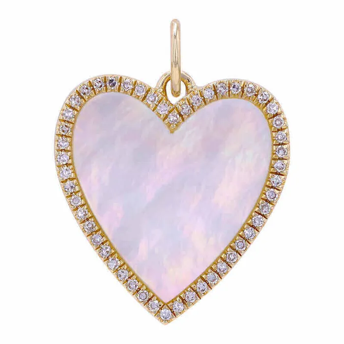 Izakov Diamonds Fine Jewelry 14K Gold Gemstone Heart Diamond Necklace Charm Necklaces