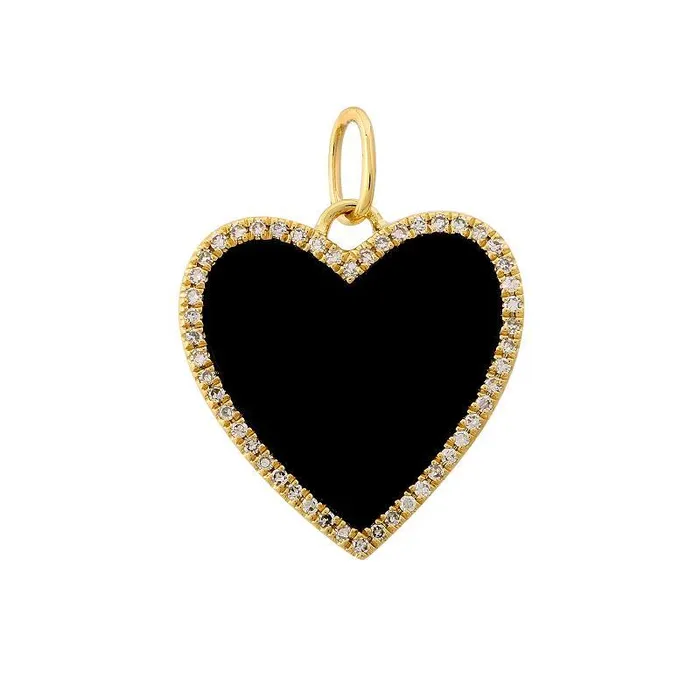 Izakov Diamonds Fine Jewelry 14K Gold Gemstone Heart Diamond Necklace Charm Necklaces