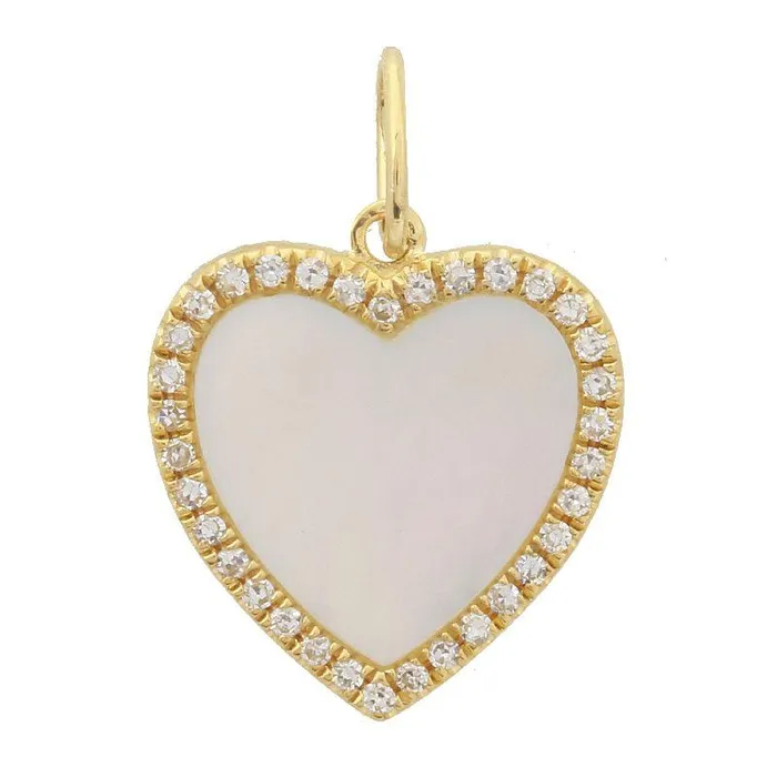 Izakov Diamonds Fine Jewelry 14K Gold Gemstone Heart Diamond Necklace Charm Necklaces