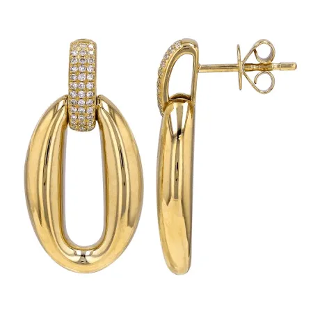 Izakov Diamonds Fine Jewelry Earrings 14K Gold Chunky Oval Diamond Drop Earrings Izakov Diamonds Fine Jewelry Earrings 14K Gold Chunky Oval Diamond Drop Earrings