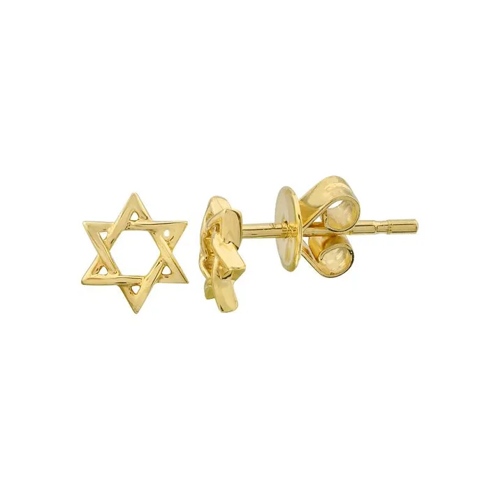 Izakov Diamonds Fine Jewelry Earrings 14K Gold Small Star Of David Earrings Izakov Diamonds Fine Jewelry Earrings 14K Gold Small Star Of David Earrings