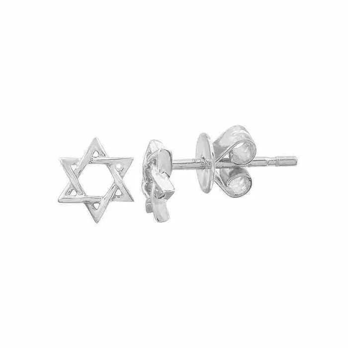Izakov Diamonds Fine Jewelry Earrings 14K Gold Small Star Of David Earrings