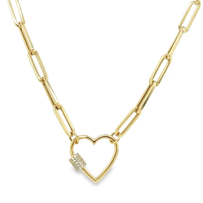 Izakov Diamonds Fine Jewelry Necklaces 14K Gold Open End Paper Clip Link Chain Necklace