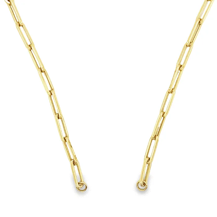Izakov Diamonds Fine Jewelry Necklaces 14K Gold Open End Paper Clip Link Chain Necklace