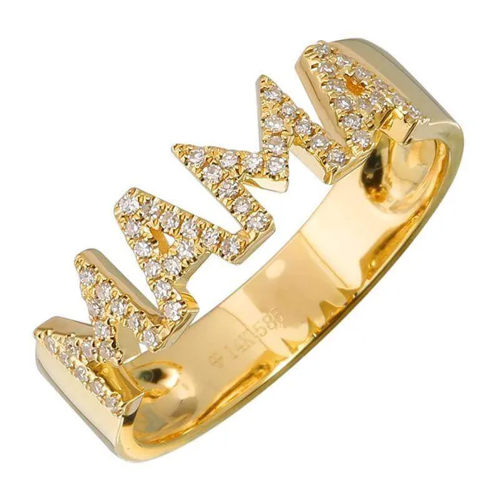 Izakov Diamonds Fine Jewelry Rings 14K Gold Diamond Mama Statement Ring