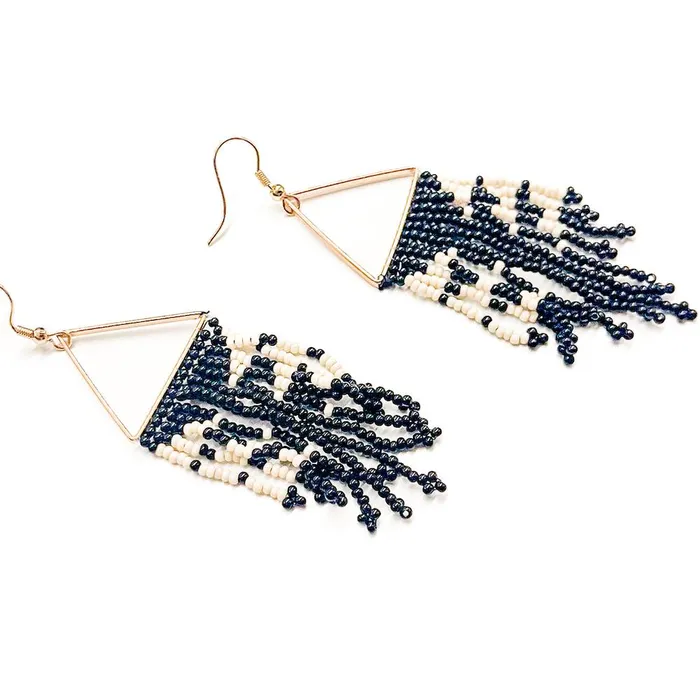 Jewelry Earrings Fringe And Stripes Beaded Boho Earrings Wholesale