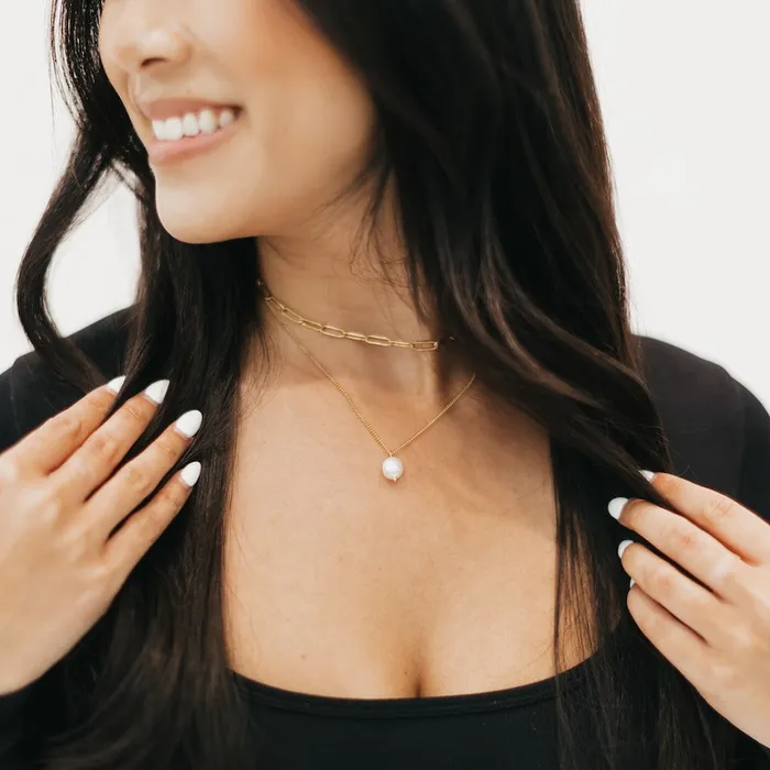 Jewelry Necklaces Treasured Stack Pearl Chain Necklace WATERPROOF Wholesale