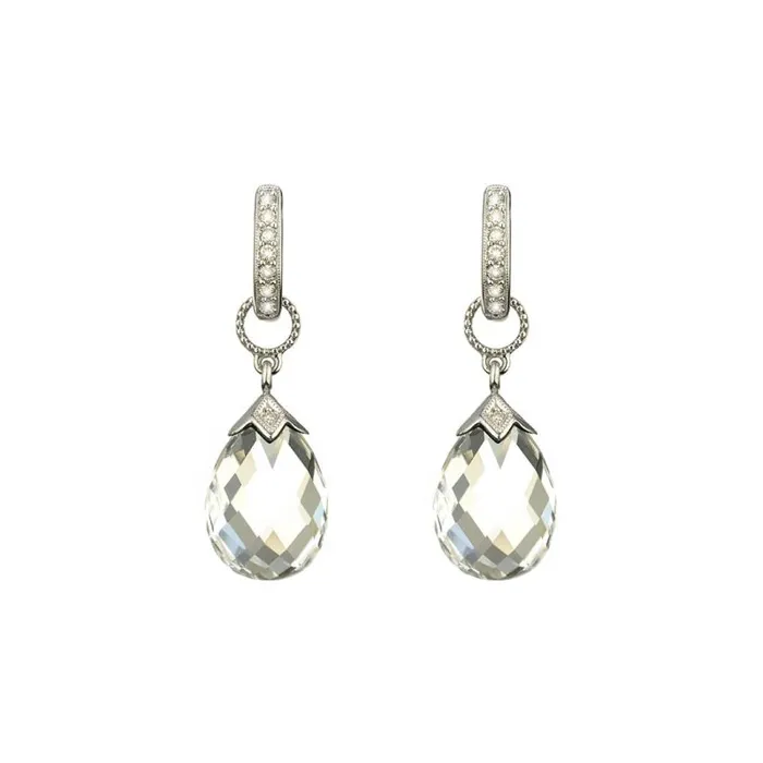 JUDE FRANCES JEWELS Earrings Lisse Pear Shape White Topaz Briolette Earring Charms JUDE FRANCES JEWELS Earrings Lisse Pear Shape White Topaz Briolette Earring Charms