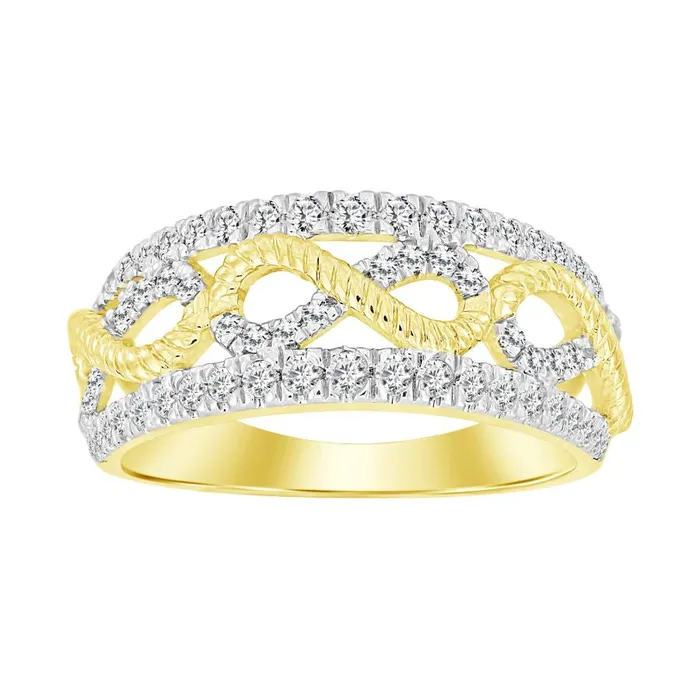 LADIES BAND 050CT ROUND DIAMOND 10K WHITE GOLD AV Rings
