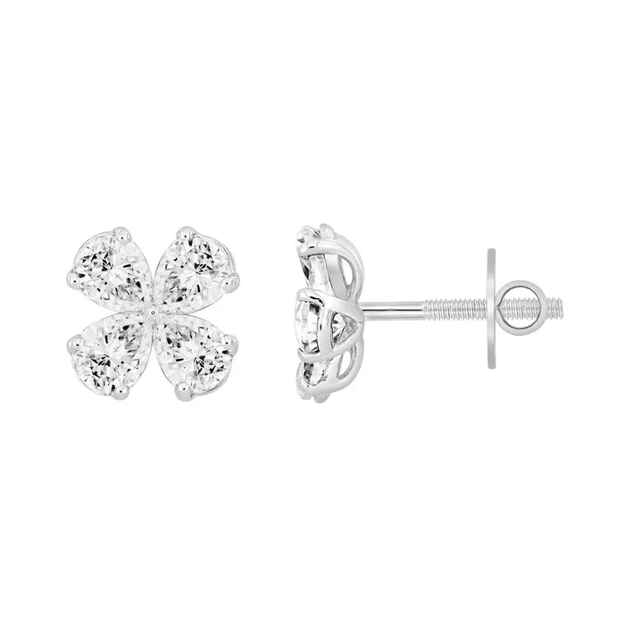 LADIES EARRINGS 1 13CT PEAR DIAMOND 14K WHITE GOLD Ethos Earrings